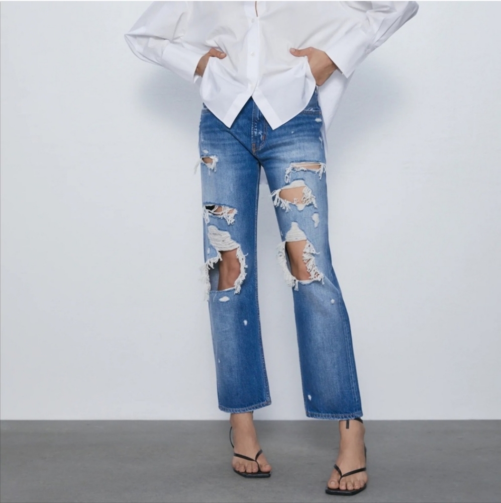 Zara distressed jeans
